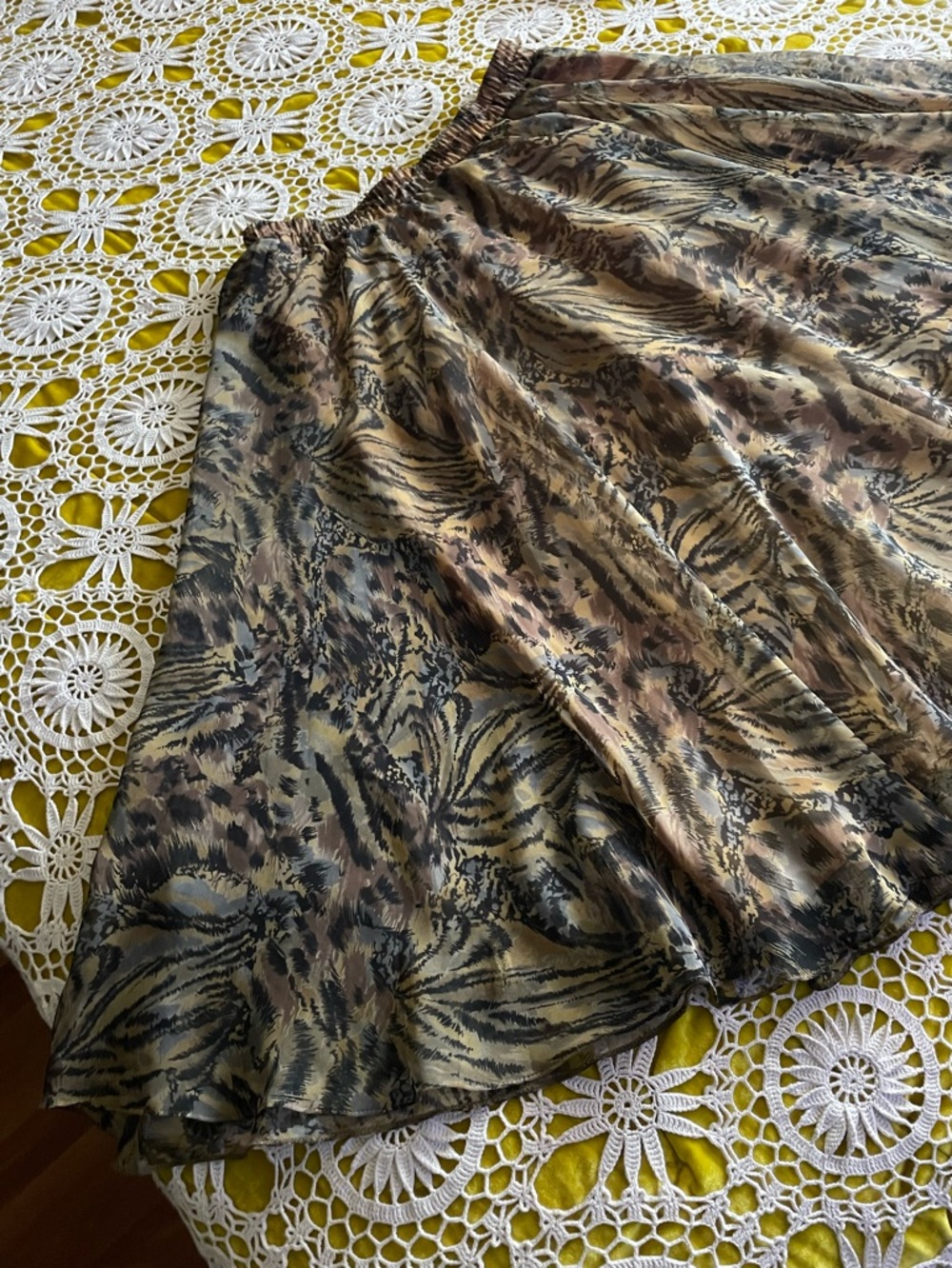 Animal print vintage chiffon circle skirt - Picture 10 of 14